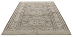 6x8 Light Gray and Light Brown Turkish Tribal Rug
