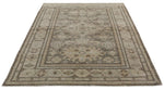 6x8 Light Gray and Light Brown Turkish Tribal Rug