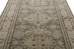 6x8 Light Gray and Light Brown Turkish Tribal Rug