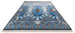 8x11 Blue and Black Turkish Silk Rug