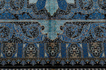 8x11 Blue and Black Turkish Silk Rug