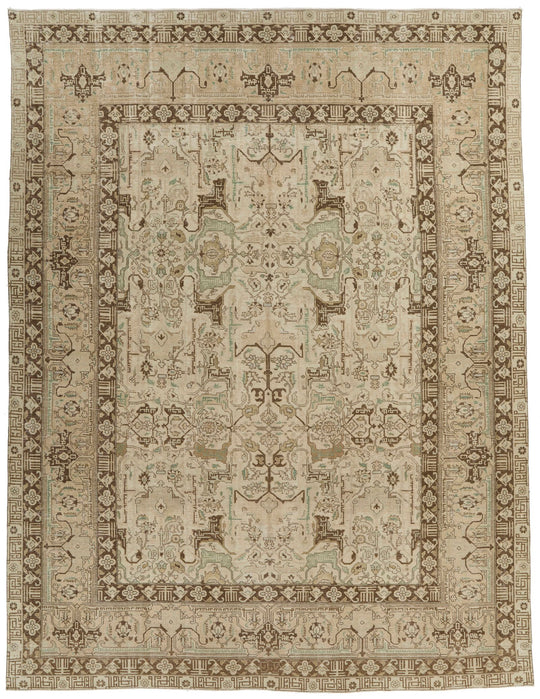 10x14 Ivory and Brown Persian Traditional Rug