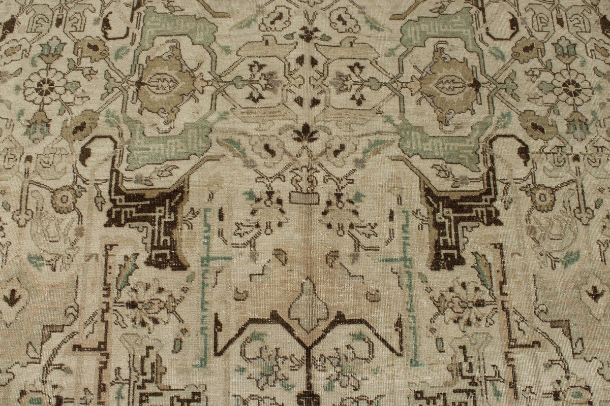 10x14 Ivory and Brown Persian Traditional Rug