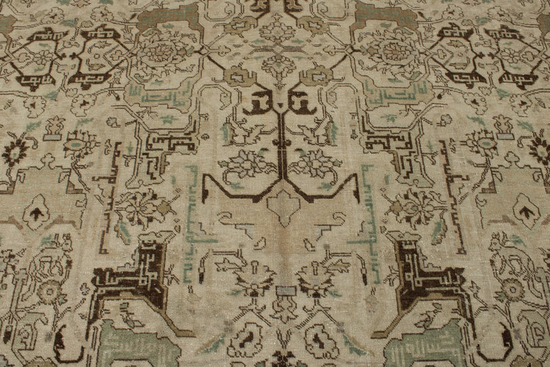 10x14 Ivory and Brown Persian Traditional Rug
