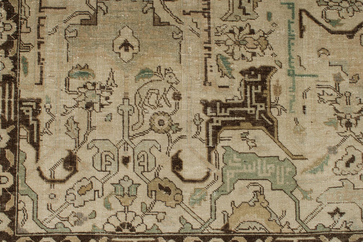 10x14 Ivory and Brown Persian Traditional Rug