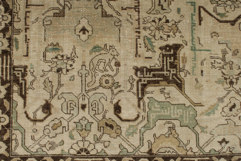 10x14 Ivory and Brown Persian Traditional Rug