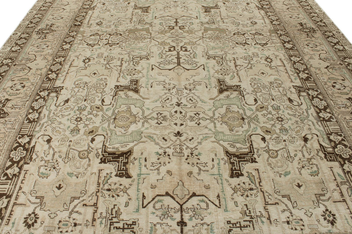 10x14 Ivory and Brown Persian Traditional Rug