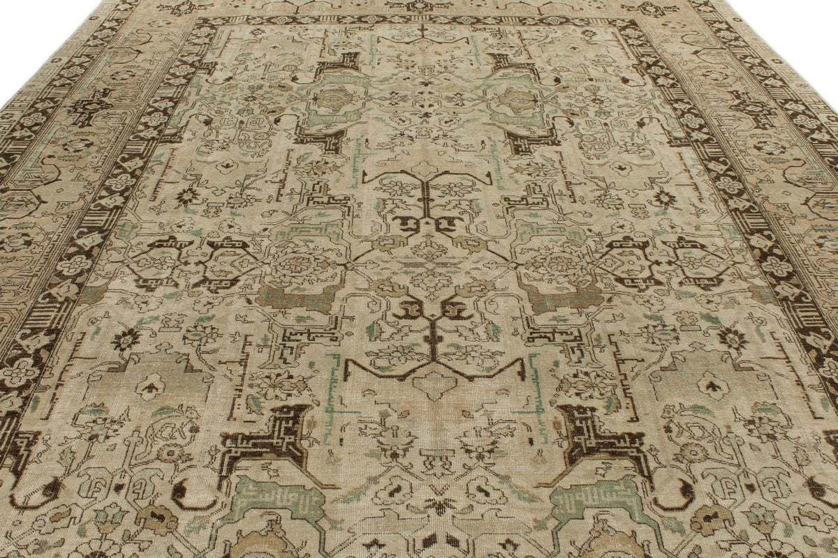 10x14 Ivory and Brown Persian Traditional Rug