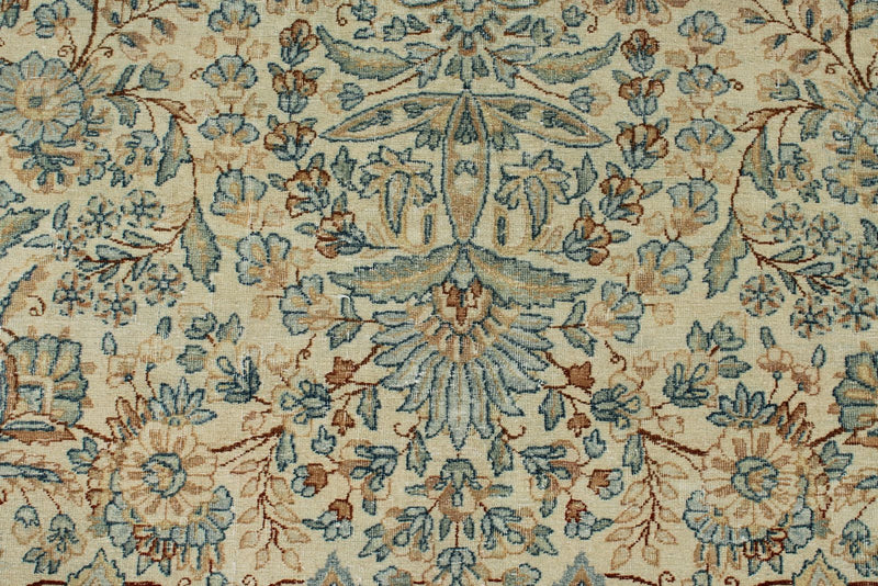 9x12 Ivory and Multicolor Turkish Oushak Rug