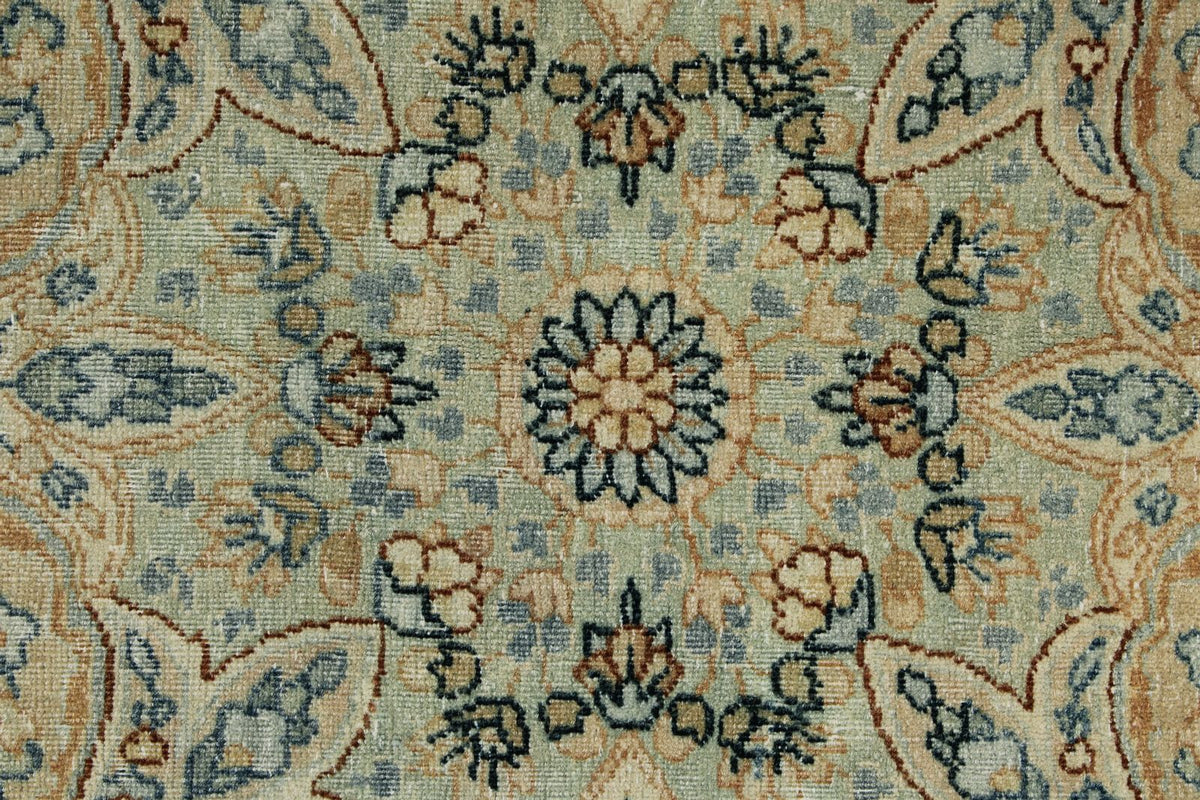 9x12 Ivory and Multicolor Turkish Oushak Rug