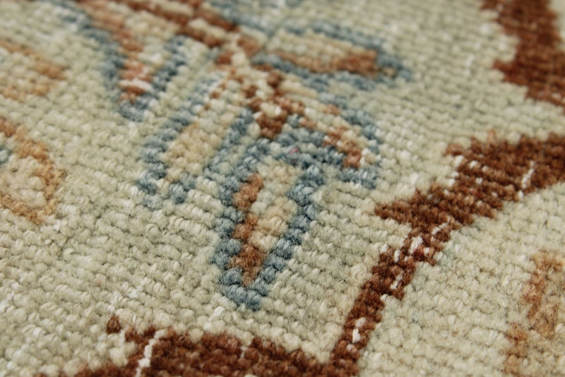 9x12 Ivory and Multicolor Turkish Oushak Rug