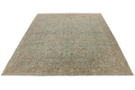 9x12 Ivory and Multicolor Turkish Oushak Rug