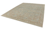 9x12 Ivory and Multicolor Turkish Oushak Rug