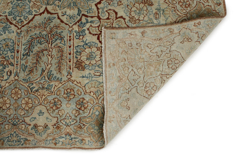9x12 Ivory and Multicolor Turkish Oushak Rug