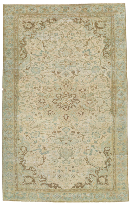 6x10 Ivory and Multicolor Persian Traditional Rug