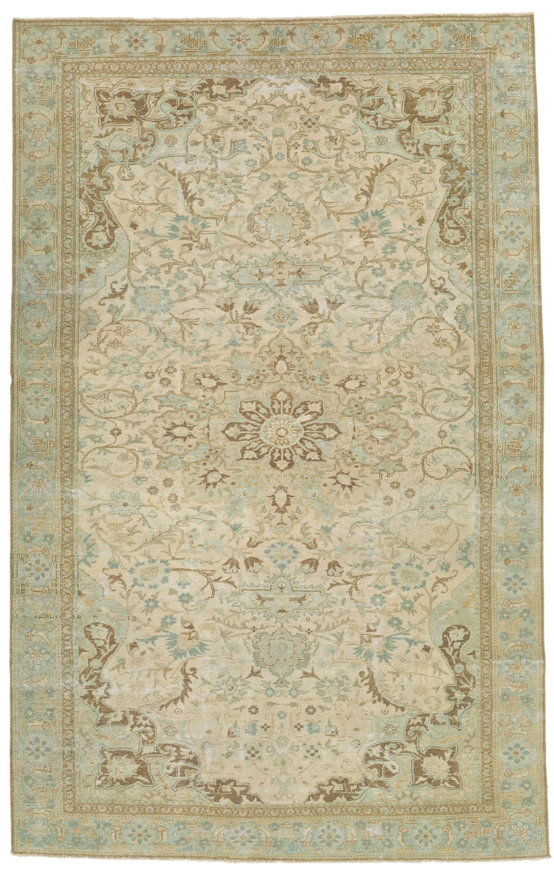 6x10 Ivory and Multicolor Persian Traditional Rug