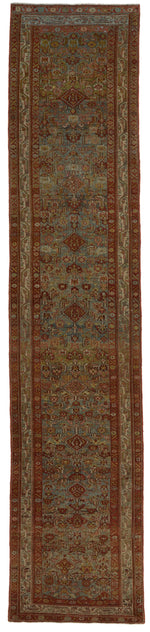 3x15 Light Blue and Ivory Turkish Oushak Rug