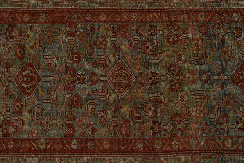 3x15 Light Blue and Ivory Turkish Oushak Rug