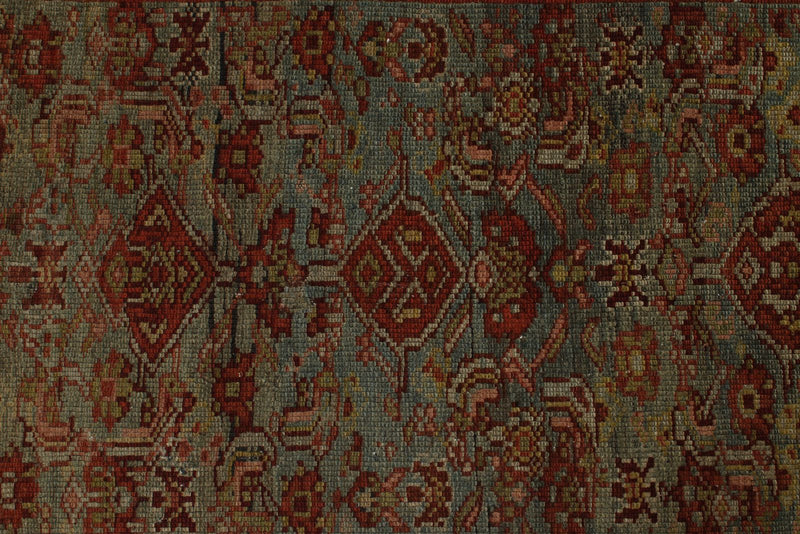 3x15 Light Blue and Ivory Turkish Oushak Rug