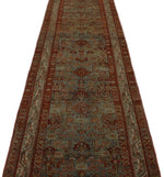 3x15 Light Blue and Ivory Turkish Oushak Rug