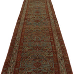 3x15 Light Blue and Ivory Turkish Oushak Rug