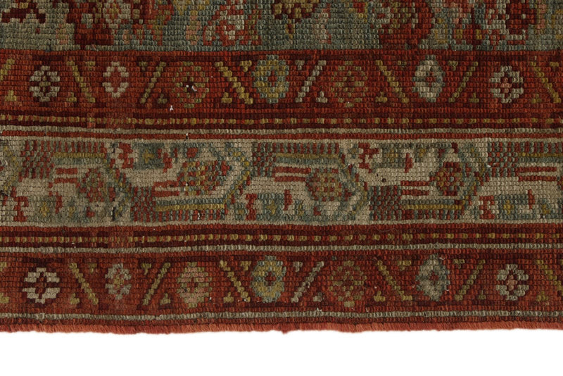 3x15 Light Blue and Ivory Turkish Oushak Rug