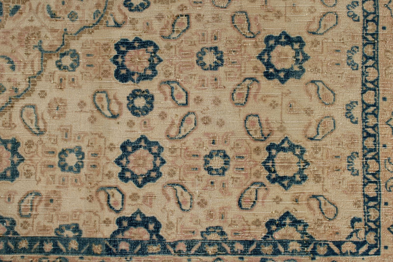 5x7 Ivory and Multicolor Turkish Tribal Rug