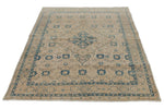 5x7 Ivory and Multicolor Turkish Tribal Rug