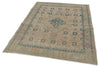 5x7 Ivory and Multicolor Turkish Tribal Rug