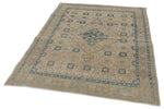 5x7 Ivory and Multicolor Turkish Tribal Rug