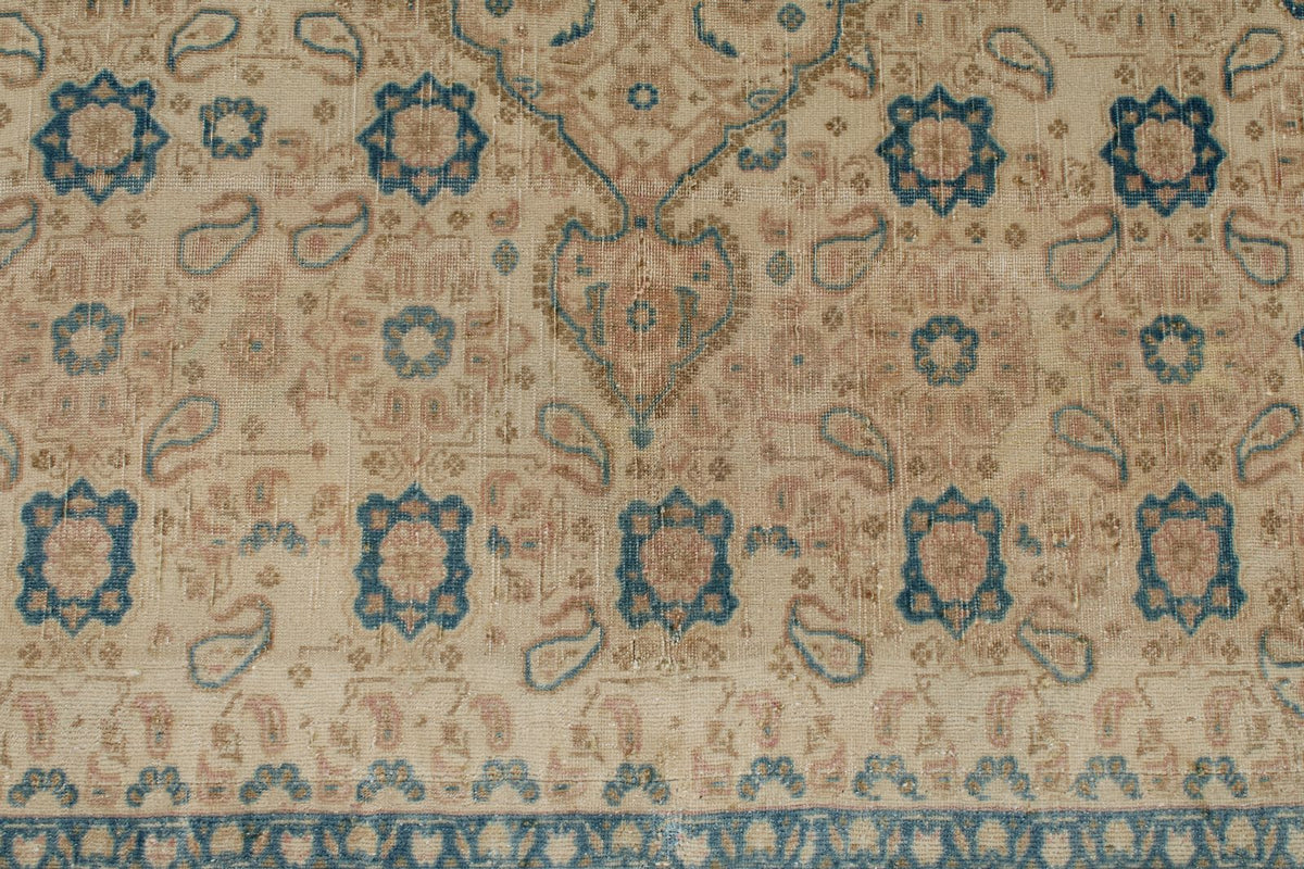 5x7 Ivory and Multicolor Turkish Tribal Rug