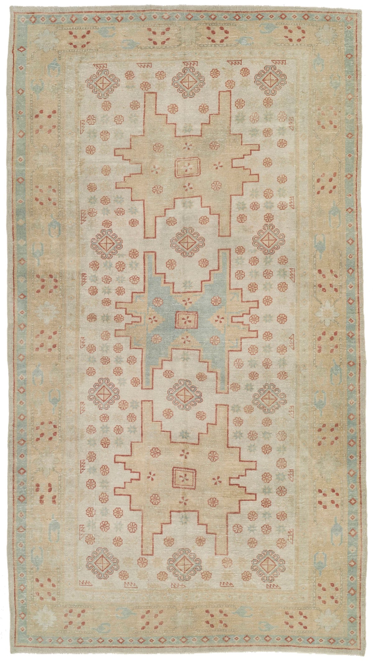 5x9 Beige and Ivory Persian Traditional Rug
