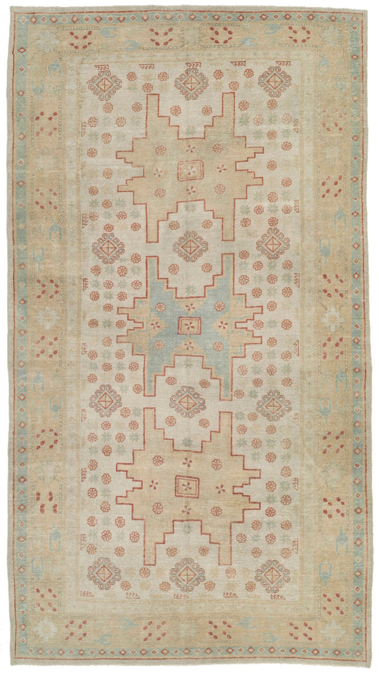 5x9 Beige and Ivory Persian Traditional Rug