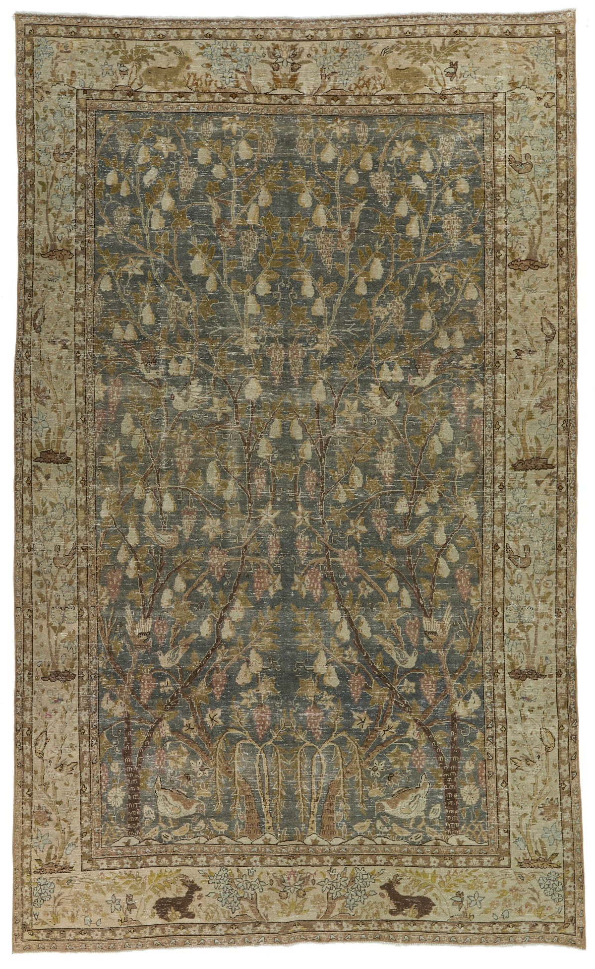 7x11 Gray and Multicolor Persian Traditional Rug