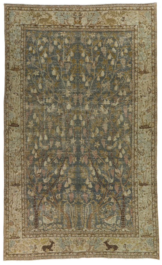 7x11 Gray and Multicolor Persian Traditional Rug
