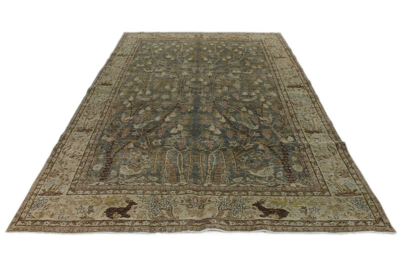 7x11 Gray and Multicolor Persian Traditional Rug