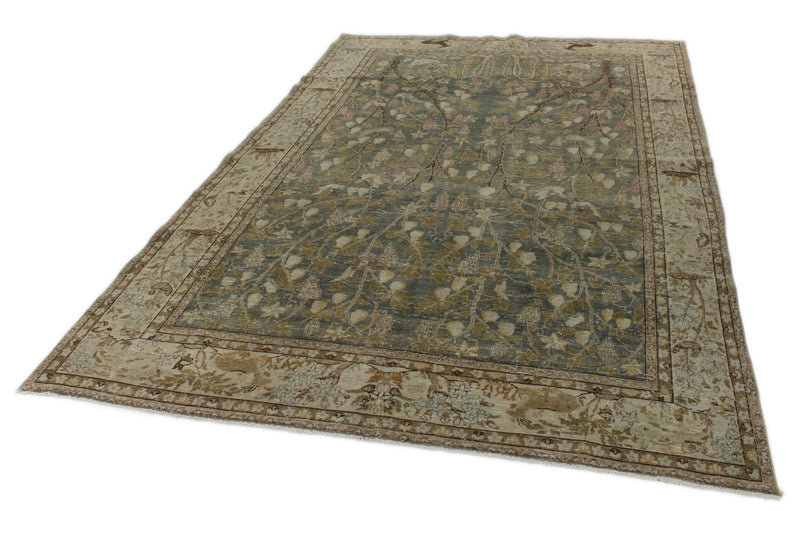 7x11 Gray and Multicolor Persian Traditional Rug
