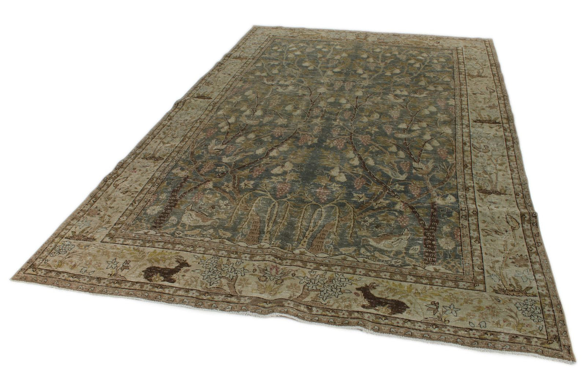 7x11 Gray and Multicolor Persian Traditional Rug