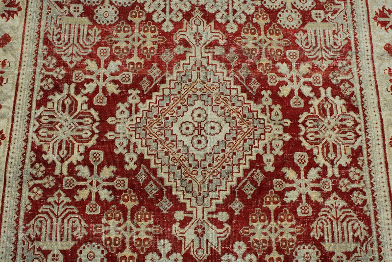4x7 Burgundy and Light Blue Persian Rug