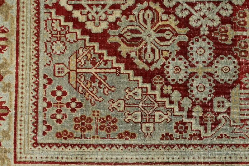 4x7 Burgundy and Light Blue Persian Rug