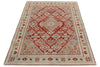 4x7 Burgundy and Light Blue Persian Rug