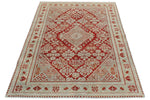4x7 Burgundy and Light Blue Persian Rug