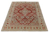 4x7 Burgundy and Light Blue Persian Rug