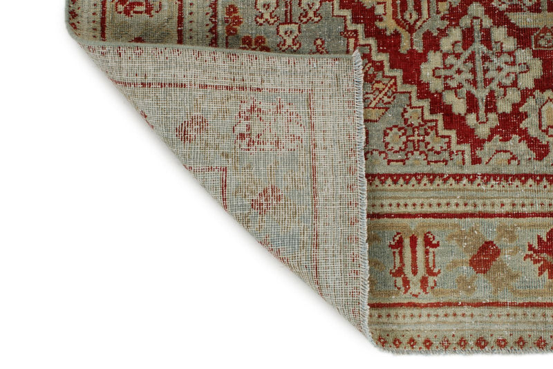 4x7 Burgundy and Light Blue Persian Rug