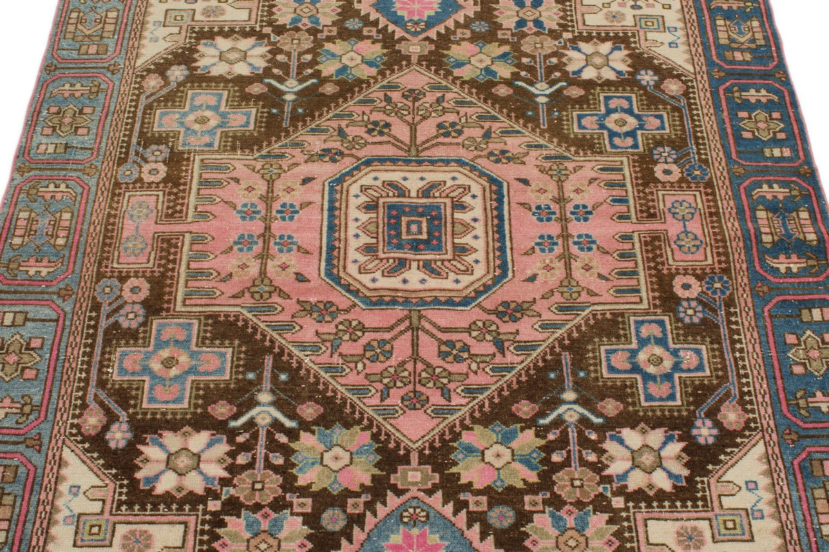 4x6 Pink and Blue Persian Traditional Rug