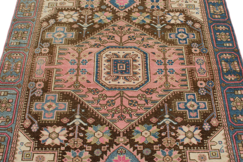 4x6 Pink and Blue Persian Traditional Rug