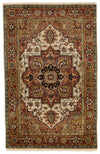4x6 Ivory and Rust Anatolian Persian Rug