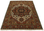 4x6 Ivory and Rust Anatolian Persian Rug