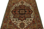 4x6 Ivory and Rust Anatolian Persian Rug