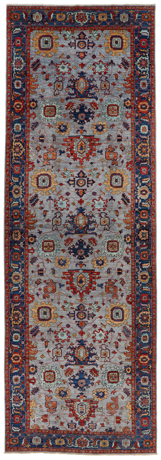 6x18 Gray and Blue Anatolian Traditional Rug